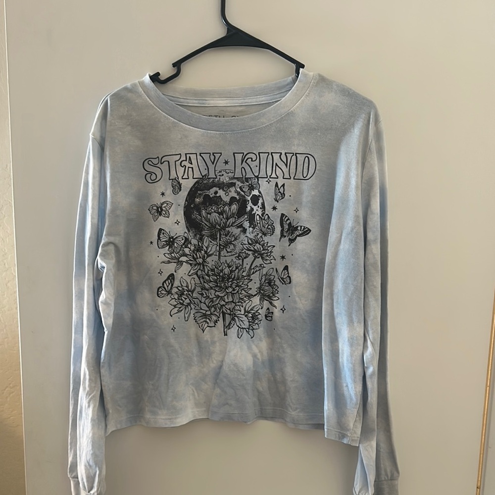 Fifth Sun Light Blue Stay Kind Graphic Long Sleeve Tee